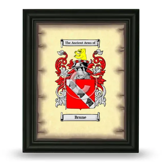 Brune Coat of Arms Framed - Black