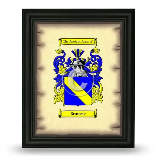 Brunese Coat of Arms Framed - Black