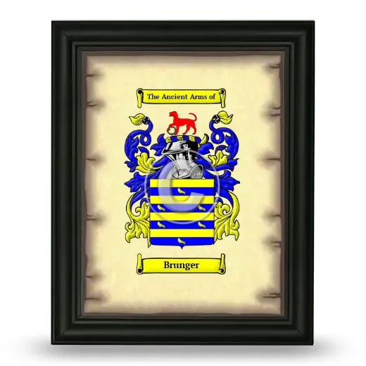 Brunger Coat of Arms Framed - Black