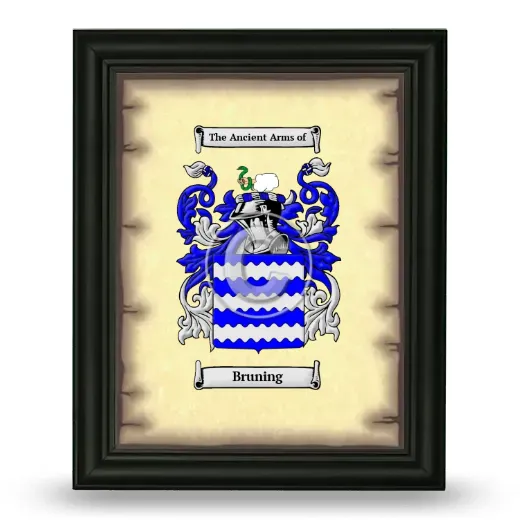 Bruning Coat of Arms Framed - Black