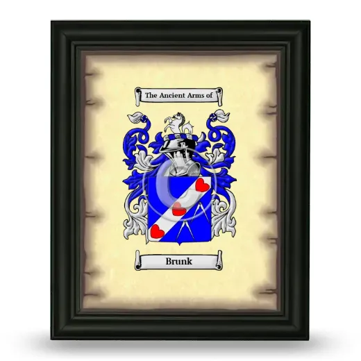 Brunk Coat of Arms Framed - Black