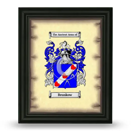 Brunkow Coat of Arms Framed - Black