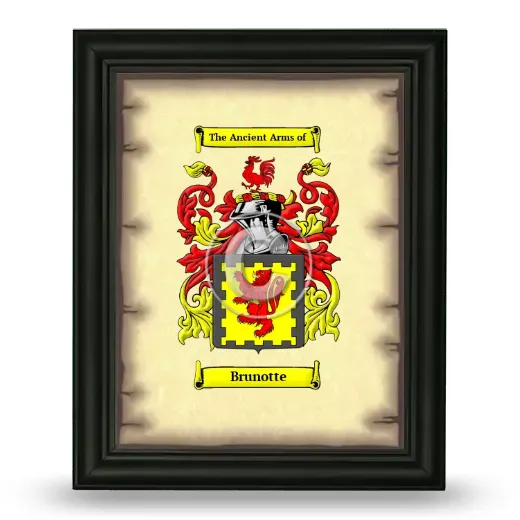 Brunotte Coat of Arms Framed - Black