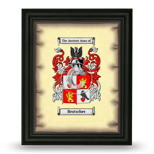 Brutscher Coat of Arms Framed - Black
