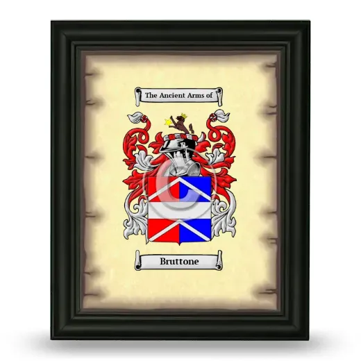Bruttone Coat of Arms Framed - Black