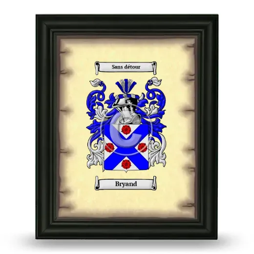 Bryand Coat of Arms Framed - Black