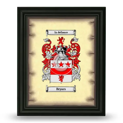 Bryars Coat of Arms Framed - Black