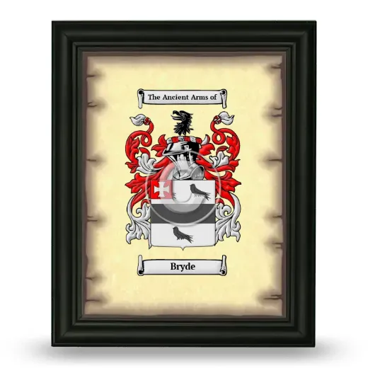 Bryde Coat of Arms Framed - Black