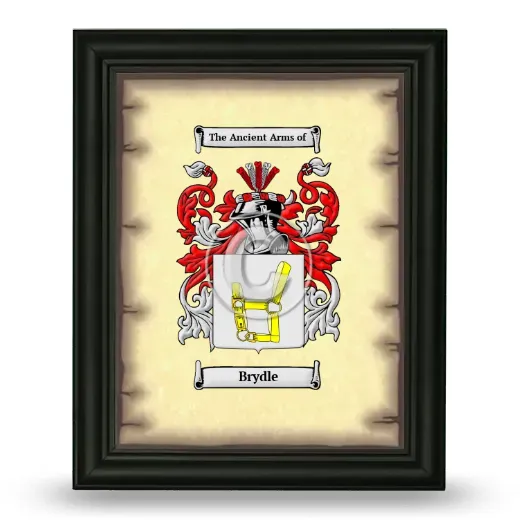 Brydle Coat of Arms Framed - Black
