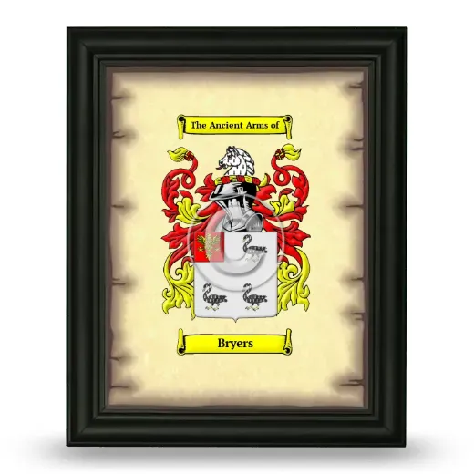 Bryers Coat of Arms Framed - Black