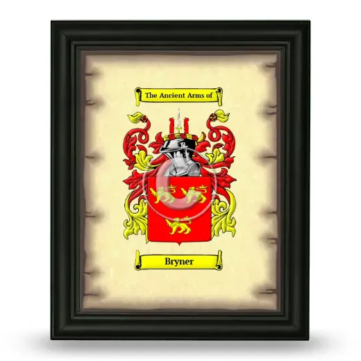 Bryner Coat of Arms Framed - Black