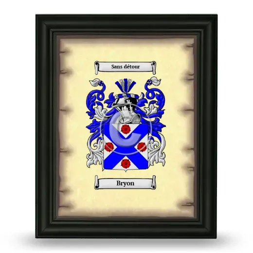 Bryon Coat of Arms Framed - Black