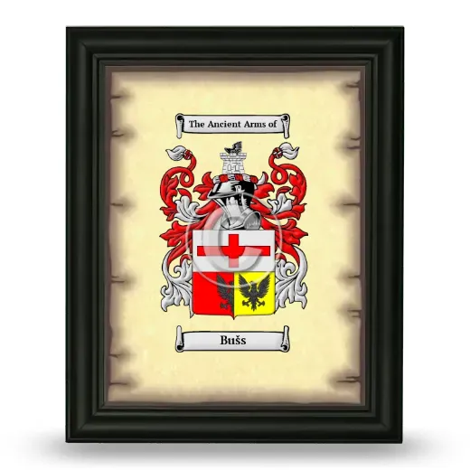 Bušs Coat of Arms Framed - Black