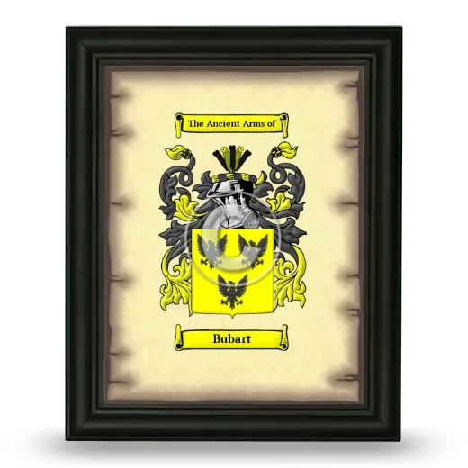 Bubart Coat of Arms Framed - Black