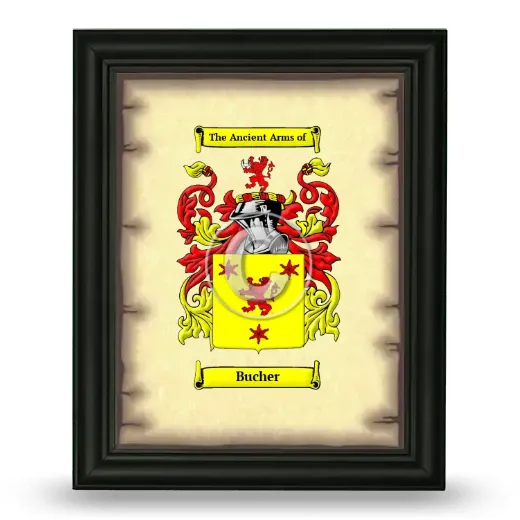 Bucher Coat of Arms Framed - Black