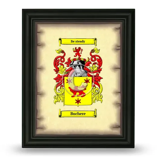 Buchere Coat of Arms Framed - Black