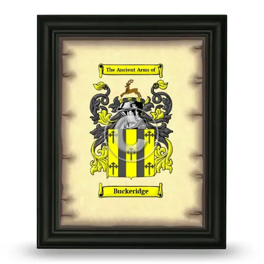 Buckeridge Coat of Arms Framed - Black