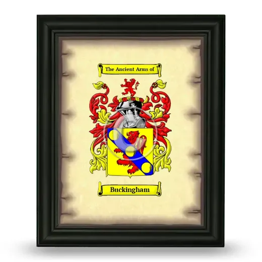 Buckingham Coat of Arms Framed - Black