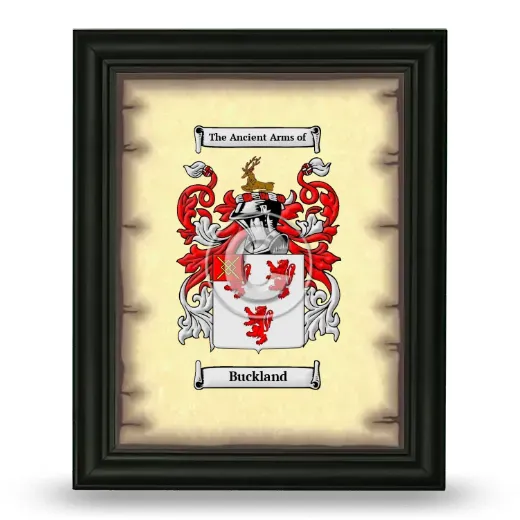 Buckland Coat of Arms Framed - Black