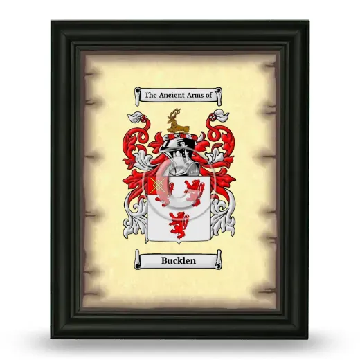 Bucklen Coat of Arms Framed - Black