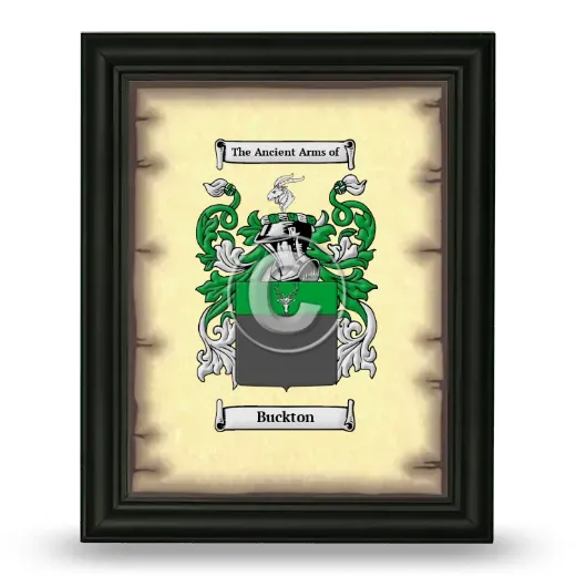 Buckton Coat of Arms Framed - Black