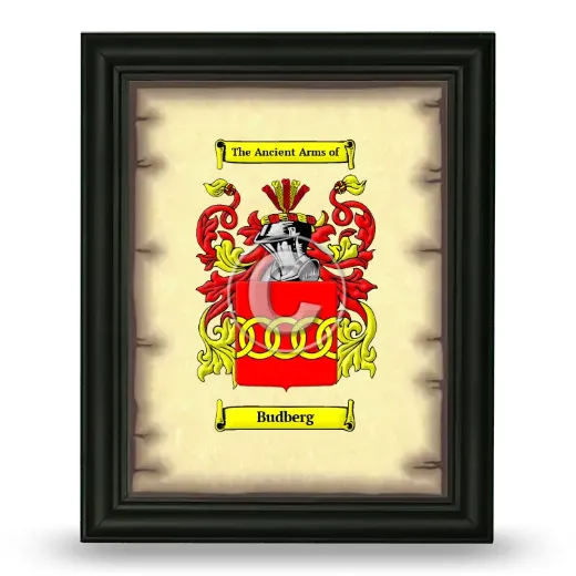 Budberg Coat of Arms Framed - Black