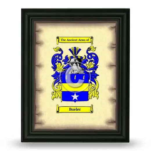 Bueler Coat of Arms Framed - Black