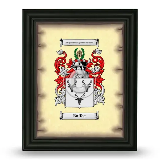 Buffee Coat of Arms Framed - Black