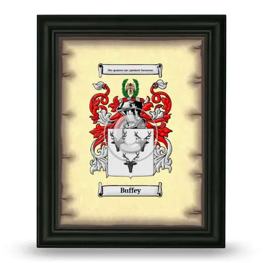 Buffey Coat of Arms Framed - Black