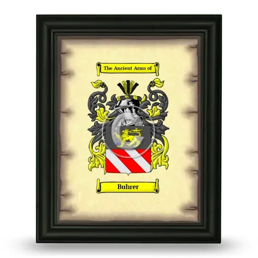 Buhrer Coat of Arms Framed - Black