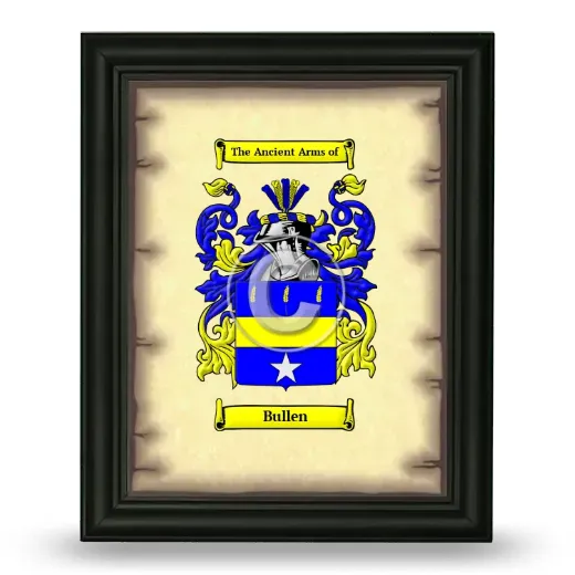 Bullen Coat of Arms Framed - Black