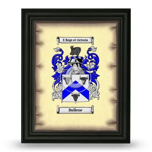 Bullene Coat of Arms Framed - Black