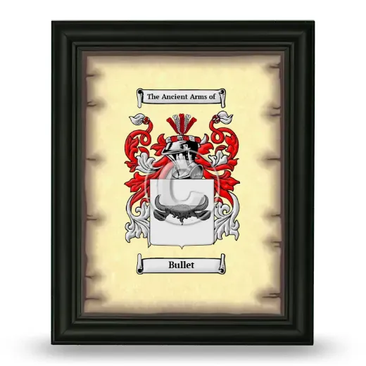 Bullet Coat of Arms Framed - Black