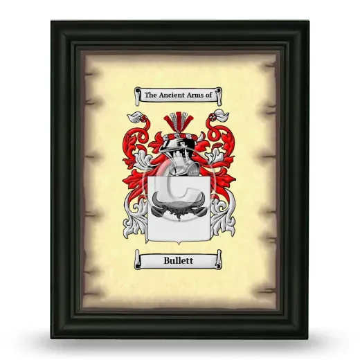 Bullett Coat of Arms Framed - Black