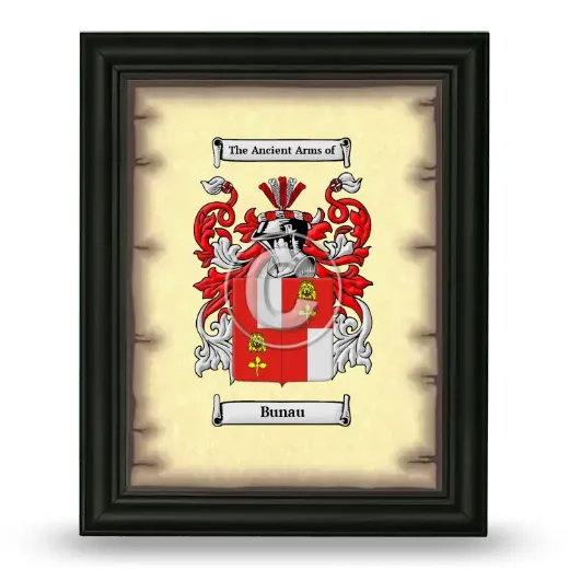 Bunau Coat of Arms Framed - Black