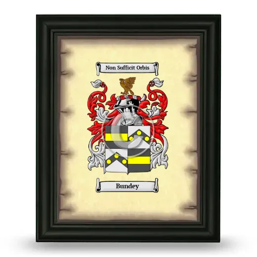 Bundey Coat of Arms Framed - Black