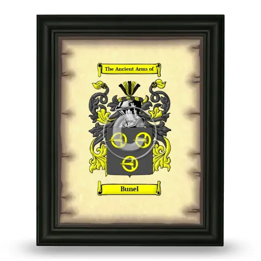 Bunel Coat of Arms Framed - Black