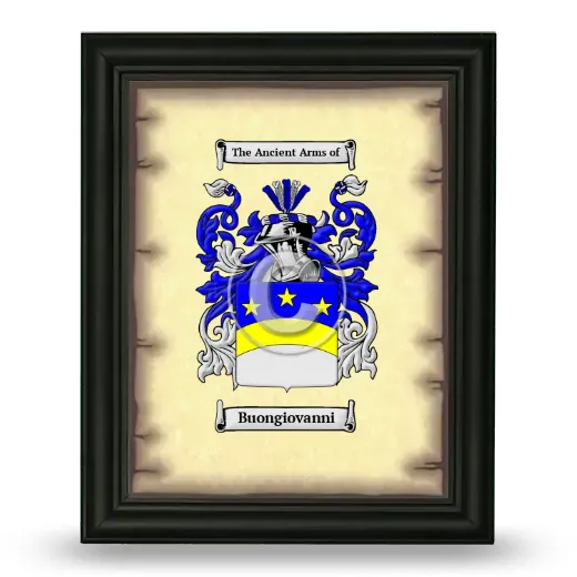 Buongiovanni Coat of Arms Framed - Black