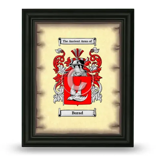 Burad Coat of Arms Framed - Black