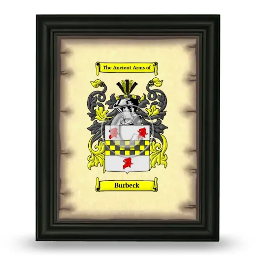 Burbeck Coat of Arms Framed - Black