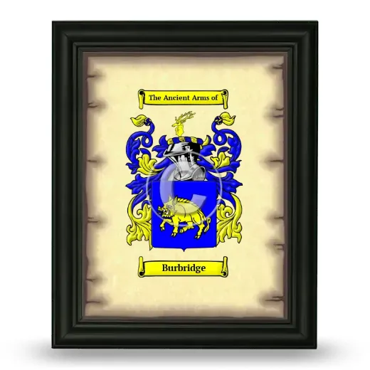 Burbridge Coat of Arms Framed - Black