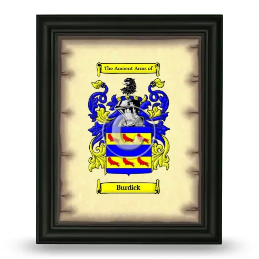 Burdick Coat of Arms Framed - Black
