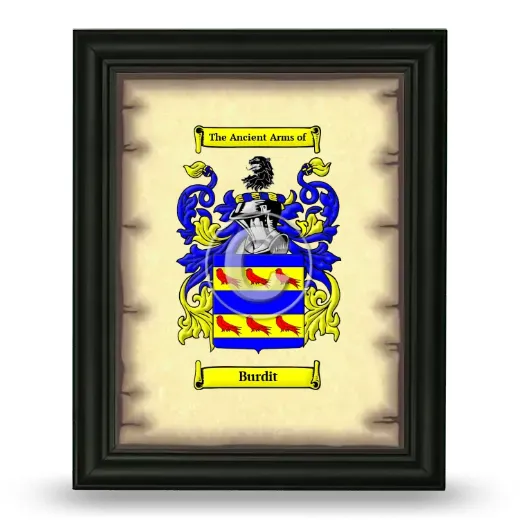 Burdit Coat of Arms Framed - Black