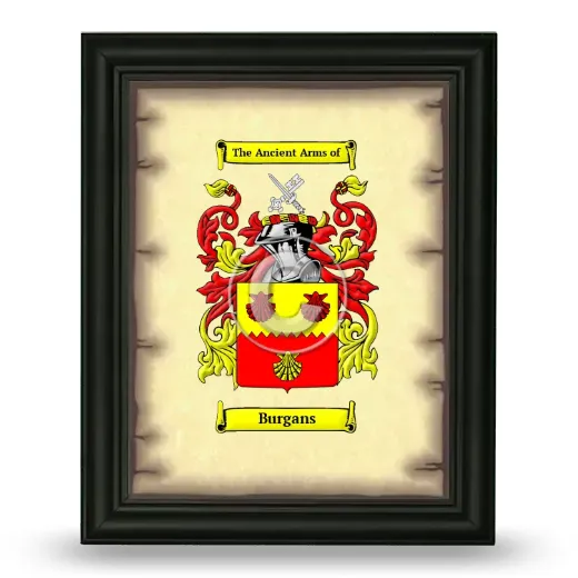 Burgans Coat of Arms Framed - Black