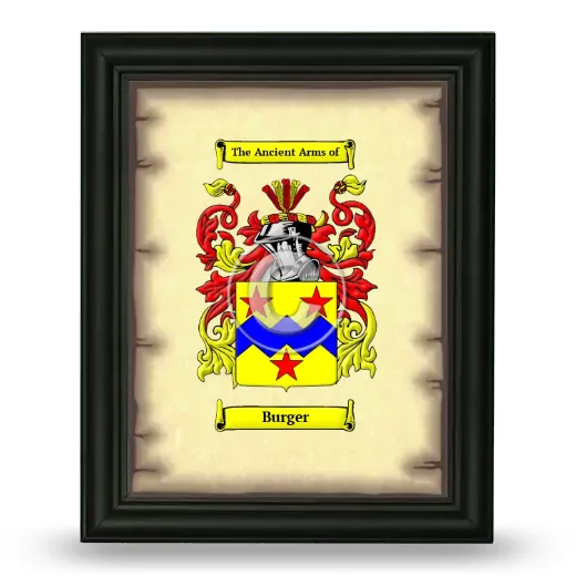Burger Coat of Arms Framed - Black