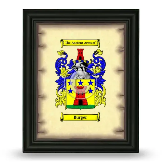 Burger Coat of Arms Framed - Black
