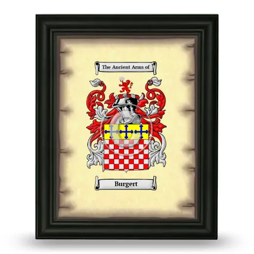 Burgert Coat of Arms Framed - Black