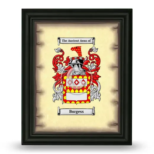 Burgess Coat of Arms Framed - Black
