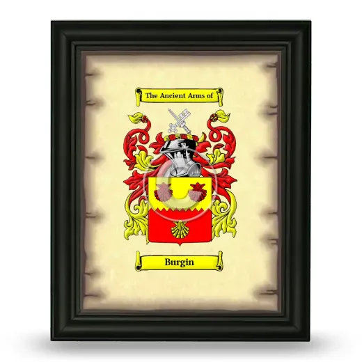 Burgin Coat of Arms Framed - Black