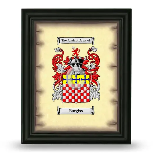 Burgiss Coat of Arms Framed - Black